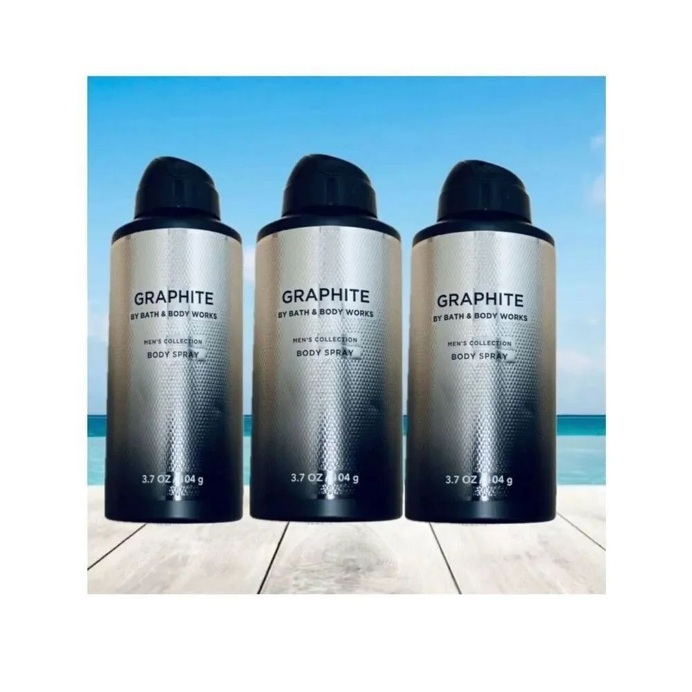 Bath & Body Works Lot of 3 Graphite Men’s Collection Body Spray Bergamot Woods